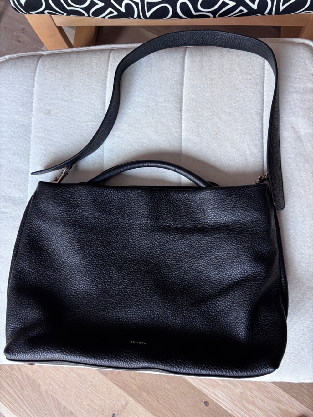 Skagen Black Pebbled Leather Bag
